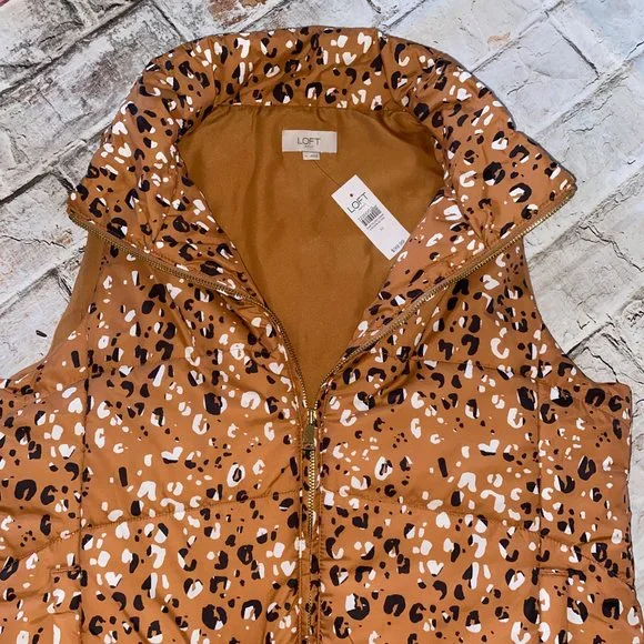 Loft Leopard Puffer Vest - Picture 3 of 8